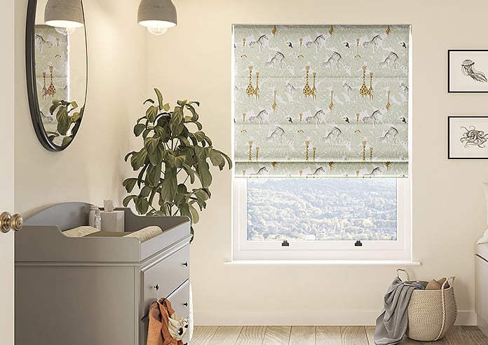 Wild Thing, Sage - Motorised Roman Blind - Image 3
